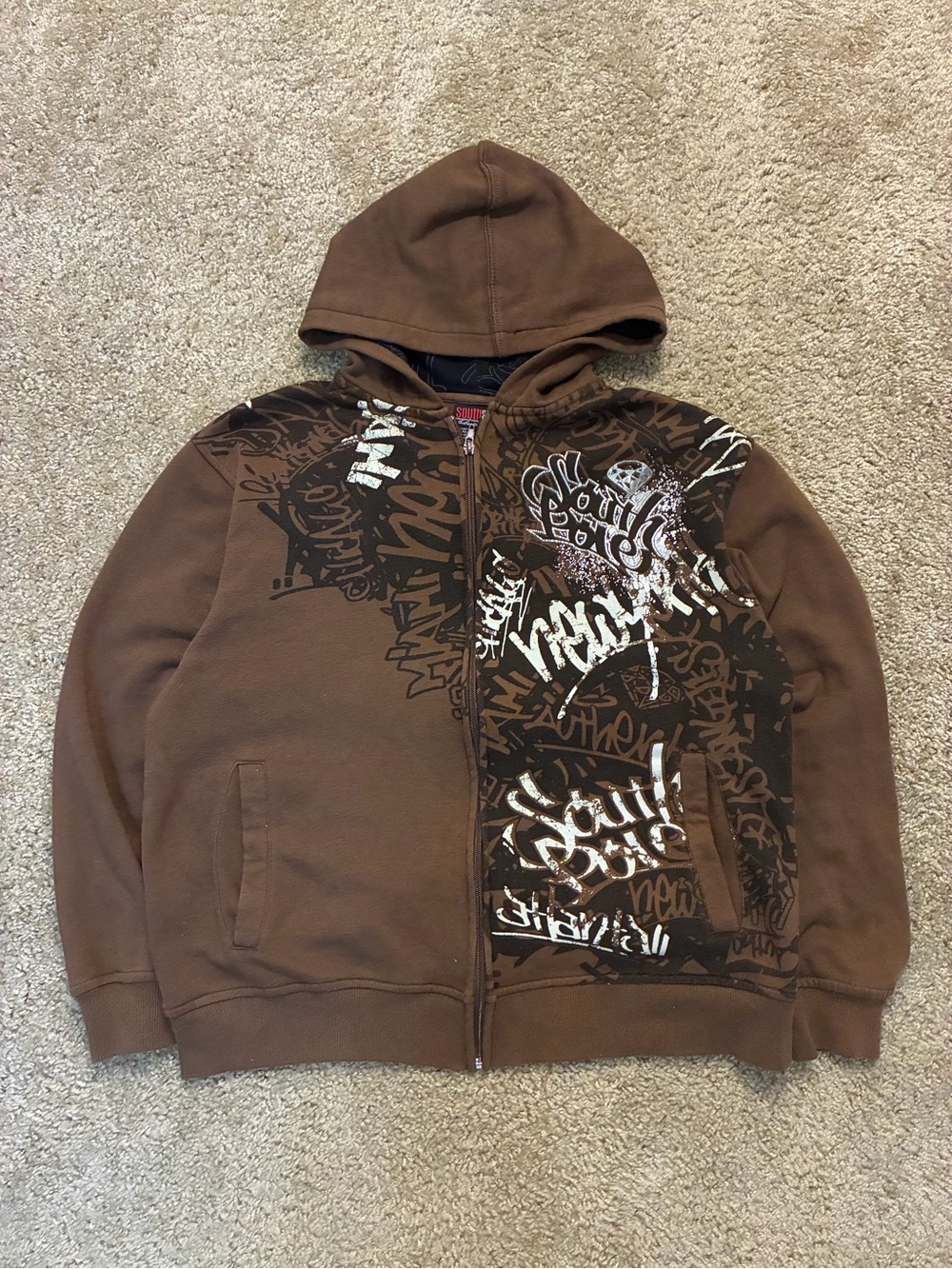 Vintage 90s - South Pole Graffiti Graphic Zip Up - Women’s S (Boys L)